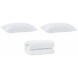 vidaXL Komplet odej z blazino 3 pcs Bela Mikrofibra in perje, (5000064792) | Shoptok.si