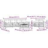  Set vanjskih sofa 7 kom. Bijela i bež Čvrsto drvo akacije | shoptok.hr