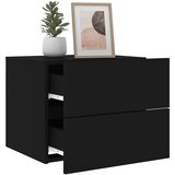  Zidni noćni ormarić s LED svjetlima crni | shoptok.hr