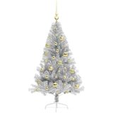  Umjetna preddekorirana božićna jelka srebrna 120 cm PET | Shoptok.si
