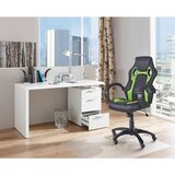 CARRYHOME GAMING STOL kovina, umetna masa, tekstil zelena, črna | Shoptok.si