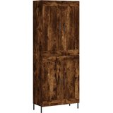  Visoka komoda dimljeni hrast 69,5x34x180 cm konstruiranog drva Slike