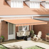 vidaXL samodejna zložljiva tenda rumena in oranžna 450x300 cm | Shoptok.si