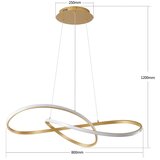 Brilagi prigušiva LED luster na sajli INFINITY LED/80W/230V 80x80 cm zlatna + daljinski upravljač | Eponuda.com