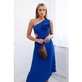 Kesi Women's pleated dress with flowers - cornflower blue Cene
