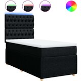 vidaXL Box spring postelja z vzmetnico črna 90x200 cm blago | Shoptok.si