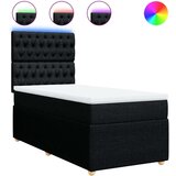 vidaXL Krevet s oprugama i madracem crni 90x200 cm od tkanine | shoptok.hr
