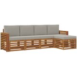  Set vanjskih sofa 5 kom. Prirodna i svjetlosiva Bijela 257 x 122,5 x 73 cm | shoptok.hr