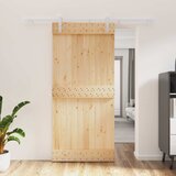  Klizna vrata Prirodna i bijela 95 x 210 cm Čvrsta borovina | shoptok.hr