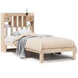 vidaXL Krevet s regalom za knjige bez madraca 100x200 cm borovina | shoptok.hr