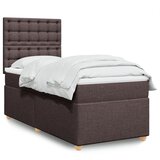  Krevet s oprugama i madracem tamnosmeđi 100 x 200 cm od tkanine | shoptok.hr