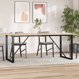  Blagovaonski stol O-oblika 200x100x75 cm od borovine i čelik | shoptok.hr