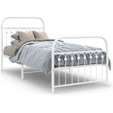 Furnova Kovinski posteljni okvir z vzglavjem in vznožjem bel 90x190 cm, (21936309) | Shoptok.si