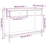  Konzolni stol crni 100 x 34 5 x 75 cm od konstruiranog drva | shoptok.hr