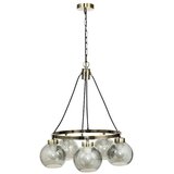 Vidik 21781 LUSTER VISEĆA SVJETILJKA ANTIQUE BRASS DIMLJENA STAKLA RETRO 5xE27 | shoptok.hr