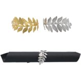 Molarem Home Set od 4 prstena za salvete - Srebrni listovi Slike