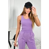Kesi Set of 3in1 sweatshirt with press studs + top + pants purple | Shoptok.si