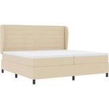 Box spring krevet s madracem Krema 200 x 200 cm tkanina | shoptok.hr