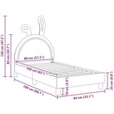  Otroški posteljni okvir z vznožjem Bela 80 x 160 cm PU, (5000104605) | Shoptok.si