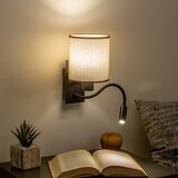  Brilagi - LED zidna lampa NUBILA 1xE27/25W/230V + LED/3W crna/smeđa | Eponuda.com
