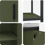 vidaXL Set za kuhinjsku pohranu s policom Ostalo s pohranom s vratima 3 pcs Maslinasto zelena | shoptok.hr