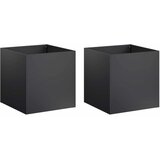  Vrtna saksija 2 kom. Crna 25 x 25 x 25 cm Čelična vrata - Crna 25 x 25 x 25 cm 2 | shoptok.hr