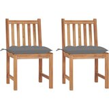 Maison Chic Vrtni stoli - Stol za vrt 2 kosa z blazinami trdna tikovina JS1426, (21878703) | Shoptok.si