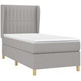  Krevet s oprugama i madracem svjetlosivi 100x200 cm od tkanine | shoptok.hr