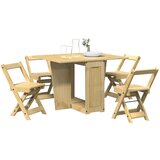 vidaXL 5-dijelni blagovaonski set Corona sklopivi smeđi od borovine | shoptok.hr