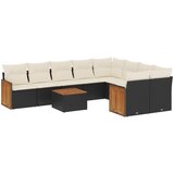  The Living Store Vrtna sedežna garnitura 10-delna z blazinami črn poli ratan - Vrtna Sedežna Garniture, (21460823) | Shoptok.si