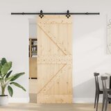 vidaXL Drsna vrata s kompletom vodil 85x210 cm trdna borovina | Shoptok.si