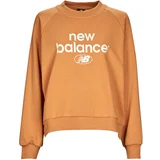 New Balance Puloverji Essentials Graphic Crew French Terry Fleece Sweatshirt Oranžna