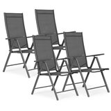  Set od 4 sklopive vrtne stolice, čelik, podesivi naslon, sive, MultiGarden | shoptok.hr