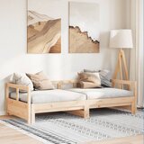 vidaXL Izvlečna postelja brez vzmetnice 90x200 cm trdna borovina Cene