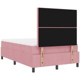  LED Box Spring Krevet s madracem Ružičasta 120 x 200 cm Baršun | shoptok.hr