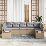  Sjedeća garnitura za vrt 7 kom. Bež poliratan 289 x 154 x 69 cm | shoptok.hr