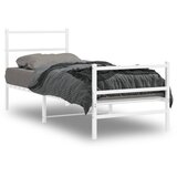 Metalni okvir kreveta s uzglavljem i podnožjem bijeli 80x200 cm | shoptok.hr