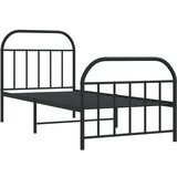 Metalni okvir kreveta uzglavlje i podnožje crni 90 x 200 cm | shoptok.hr