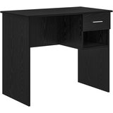 vidaXL Stol s pohranom Crni hrast 90x49.5x75 cm Konstruirano drvo Cijene