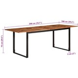 vidaXL Blagovaonski stol 200 x 100 x 75 cm od masivno drvo bagrema - 200 x 100 x 75 cm 1 | shoptok.hr