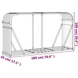  Držač za cjepanice srebrni 180x45x100 cm od pocinčanog čelika | shoptok.hr