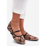 Boto Ballet Flats With Embroidery And Strap Black Lilindraen | Shoptok.si