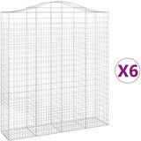  Lučne gabionske košare 6 kom 200x50x220/240cm pocinčano željezo | shoptok.hr