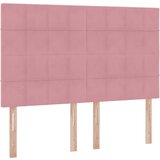  LED krevet za pohranu s madracem Ružičasta 140 x 200 cm Baršun | shoptok.hr