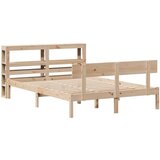 vidaXL Posteljni okvir z vzglavjem 120x190 cm trdna borovina, (21292435) Cene