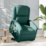 Maison Chic Električni masažni naslanjač - Relax naslanjač s funkcijo vstajanja temno zelen, (22061107) | Shoptok.si