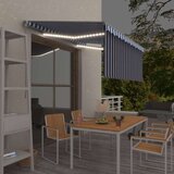  Tenda na ručno uvlačenje s roletom LED 3 x 2 5 m plavo-bijela Cijene