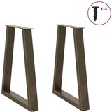  Noge za jedilno mizo v obliki črke V, 2 kosa, naravno jeklo, 50 x (72-73,3) cm, jeklo, (22124028) | Shoptok.si