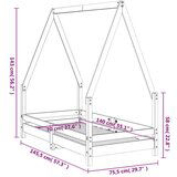  Otroški posteljni okvir črn 70x140 cm trdna borovina, (20916911) | Shoptok.si