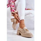 Kesi Suede shoes with gold decoration light beige Idealize